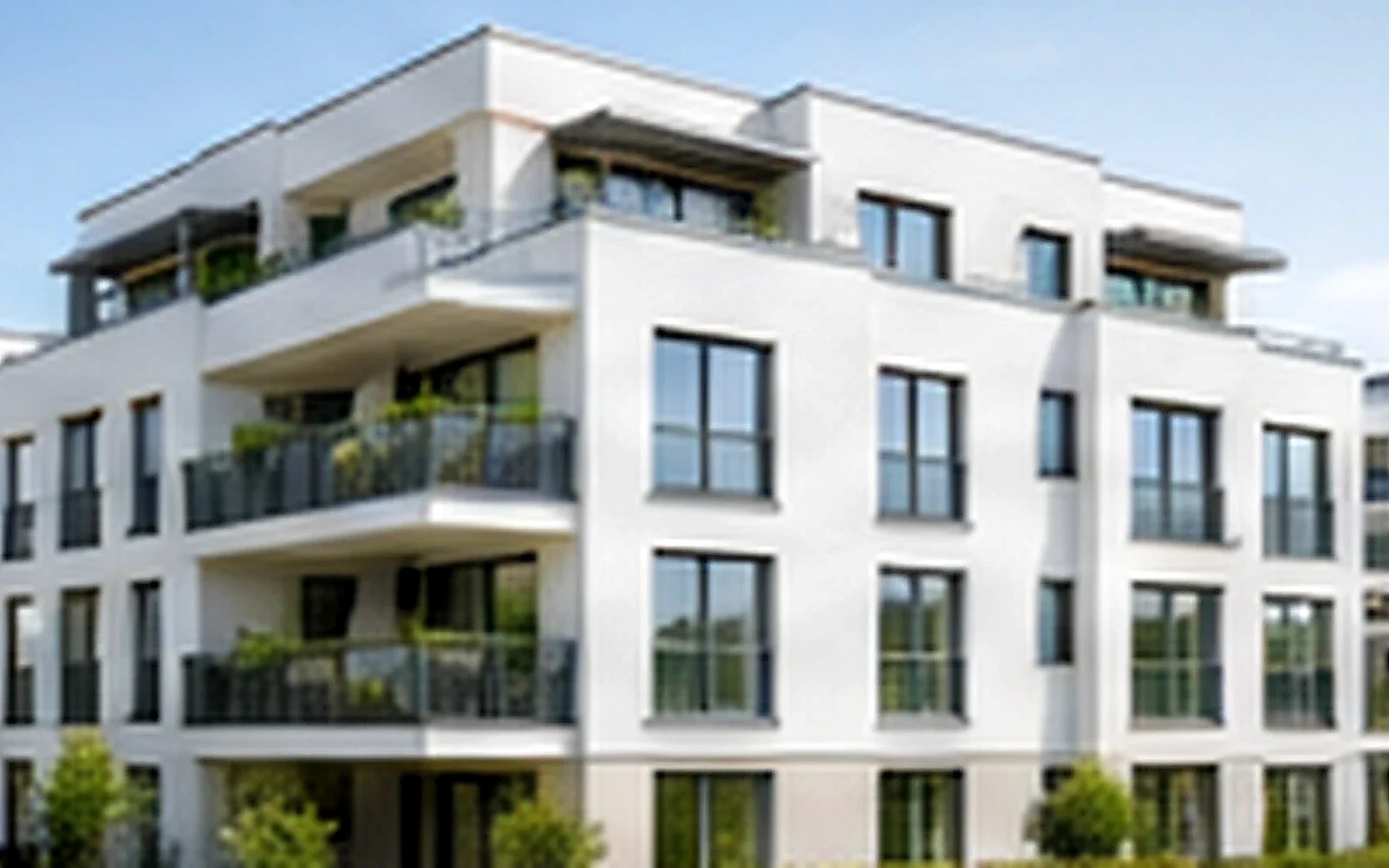 Mehrgeschoßiges Wohnhaus mit Balkonen
